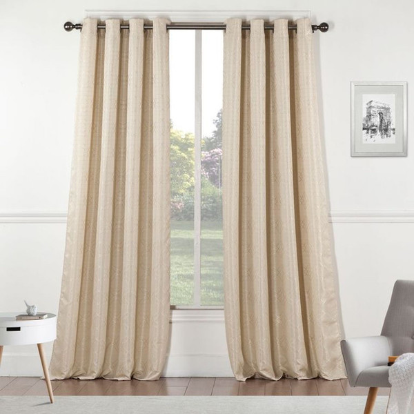 84" Taupe Linework Textured Window Curtain Panel (473341)