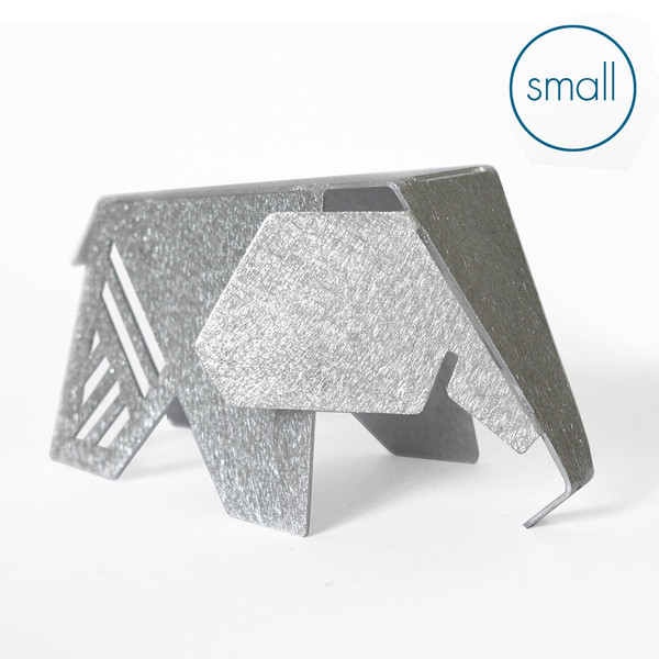 Aluminum 5" Elephant Origami Geometric Sculpture (476417)