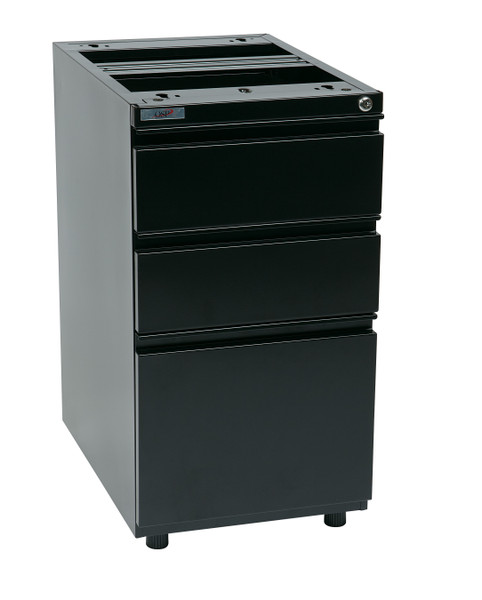 22" Open Top Pedestal File Cabinet With Adjustable Glides - Black (PTO22BBF-B)