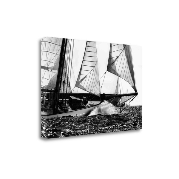 Black And White Sailing Yacht 4 Giclee Wrap Canvas Wall Art (426603)