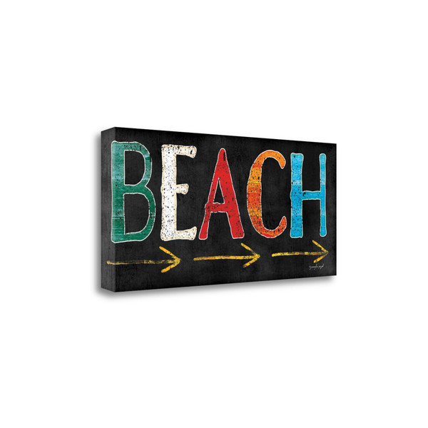 26" Bright Beach Sign Giclee Print On Gallery Wrap Canvas Wall Art (448028)