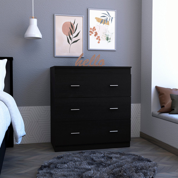 33" Black Three Drawer Dresser (472117)