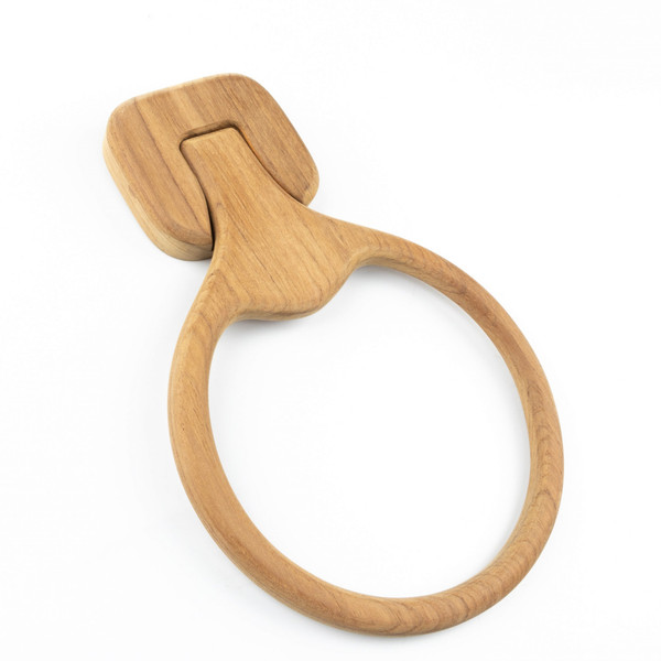 Traditional Solid Teak Wall Mount Towel Ring (475861)