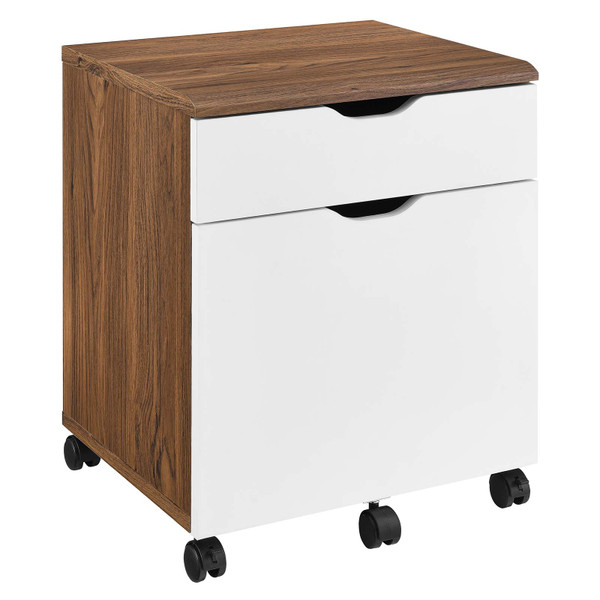 Envision Wood File Cabinet - Walnut White EEI-5706-WAL-WHI
