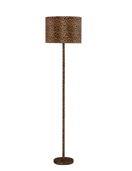 59" Mod Black And Brown Faux Leopard Floor Lamp (468771)