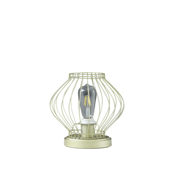 10" Industrial Gold Metal Open Cage Table Lamp (468812)