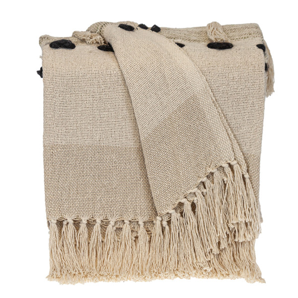 Parkland Collection Transitional Herringbone Beige Rectangle 50" X 60" Throw (478668)