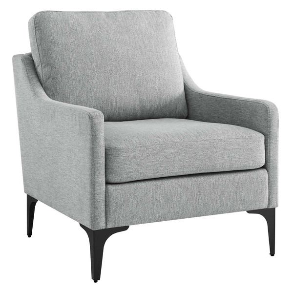 Corland Upholstered Fabric Armchair - Light Gray EEI-6023-LGR