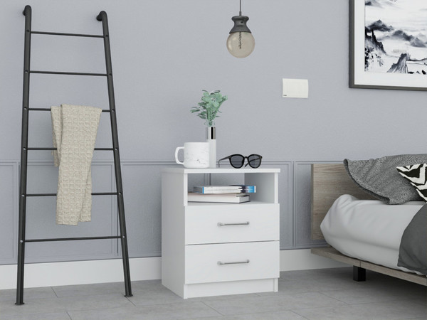 Modern And Stylish White Particle Bedroom Nightstand (477901)