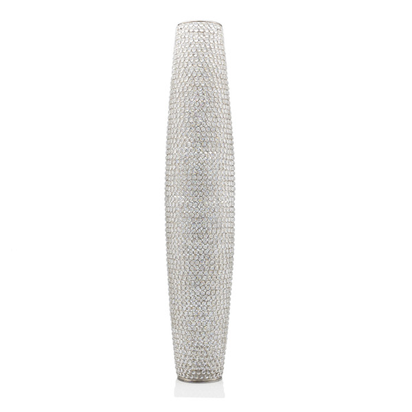 47" Bling Faux Crystal Beads Barrel Floor Vase (480050)