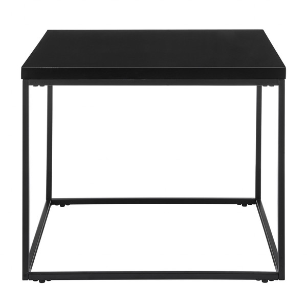 Modern Black Gloss And Matte Black Cube Side Table (400528)