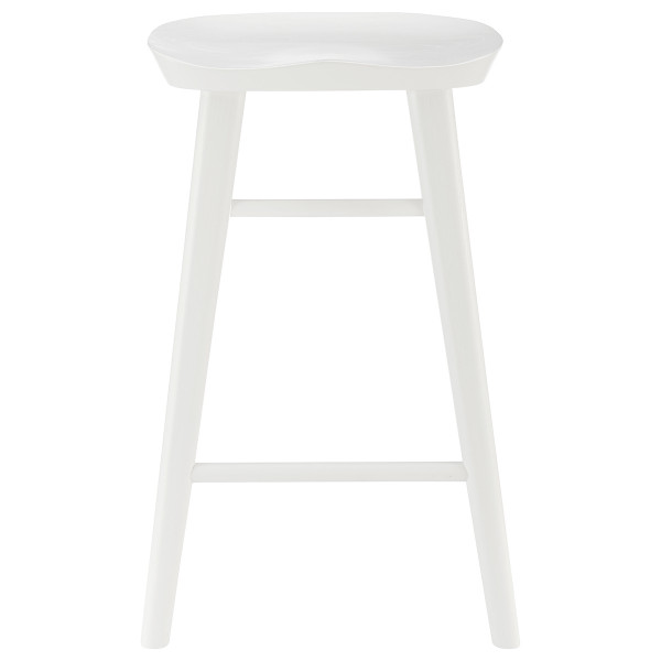 26" White Solid Wood Counter Stool (400621)