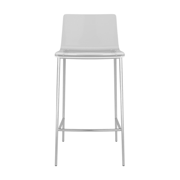 Set Of Two Contemporary Acrylic And Nickel Counter Stools (400630)