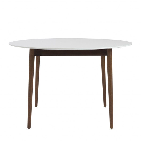 Round White And Brown Wooden Table (400752)