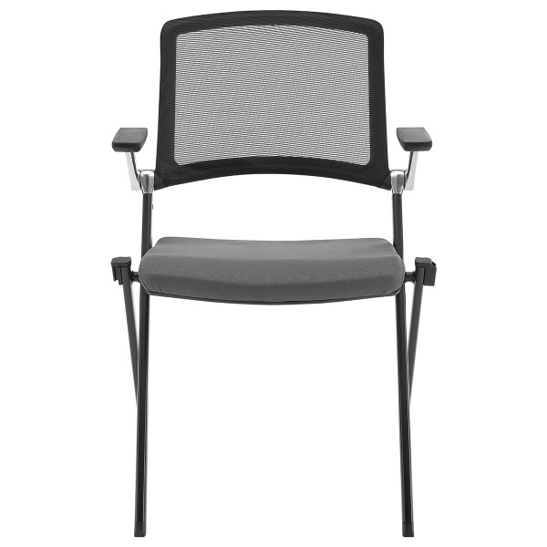 Set Of Two Folding And Stacking Gray Mesh Armchairs (400777)