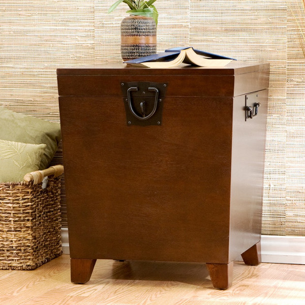 24" Brown Solid Wood And Manufactured Wood Square End Table (402472)