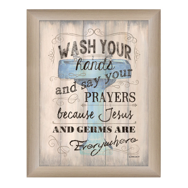 Wash Your Hands 3 Brown Framed Print Wall Art (404854)