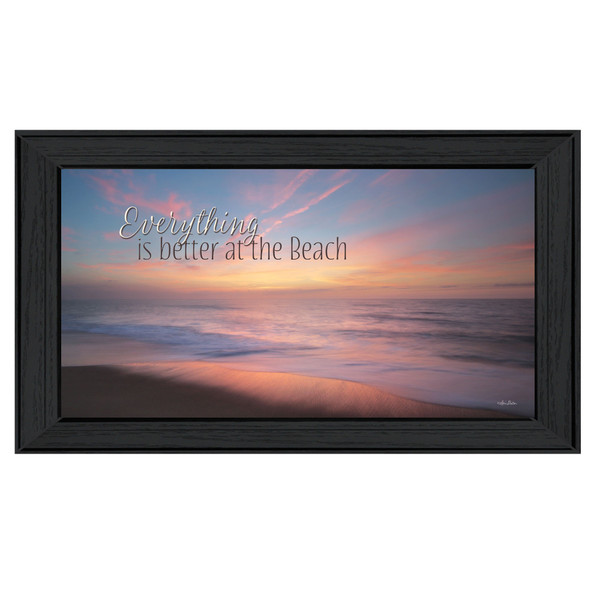 At The Beach Black Framed Print Wall Art (405054)