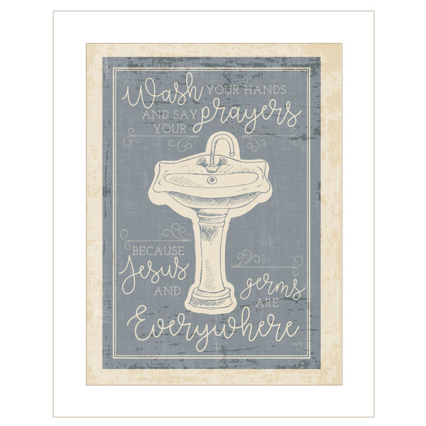Wash Your Hands 5 White Framed Print Wall Art (405421)