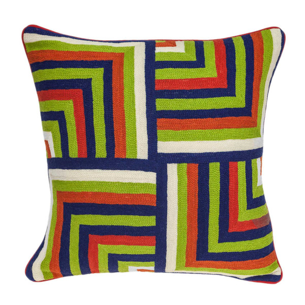 20" X 7" X 20" Handmade Multicolored Accent Pillow Cover With Poly Insert (334319)