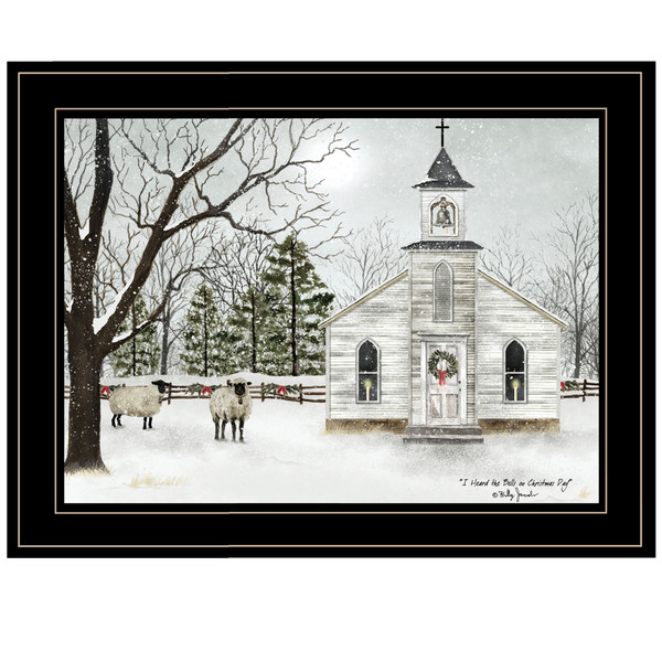 I Heard The Bells On Christmas 3 Black Framed Print Wall Art (406317)