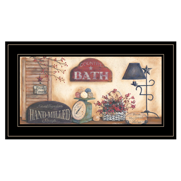 Country Bath Collection Black Framed Print Wall Art (406445)