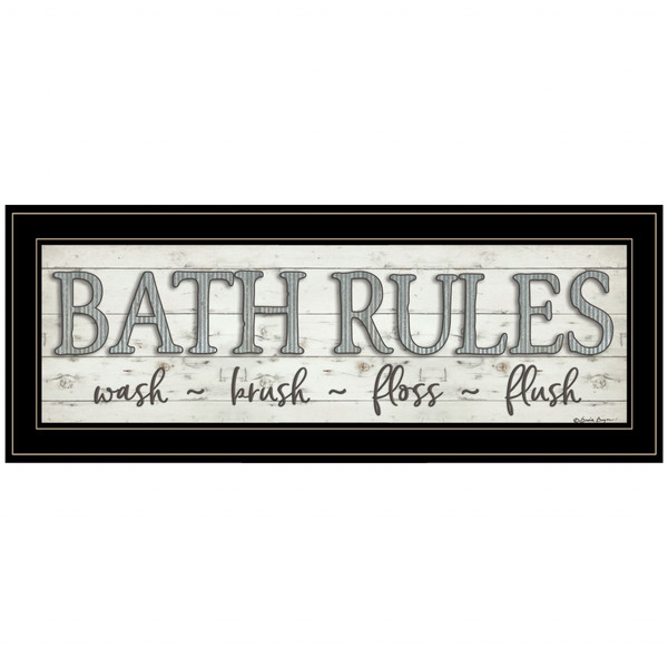 Bath Rules 2 Black Framed Print Wall Art (406769)