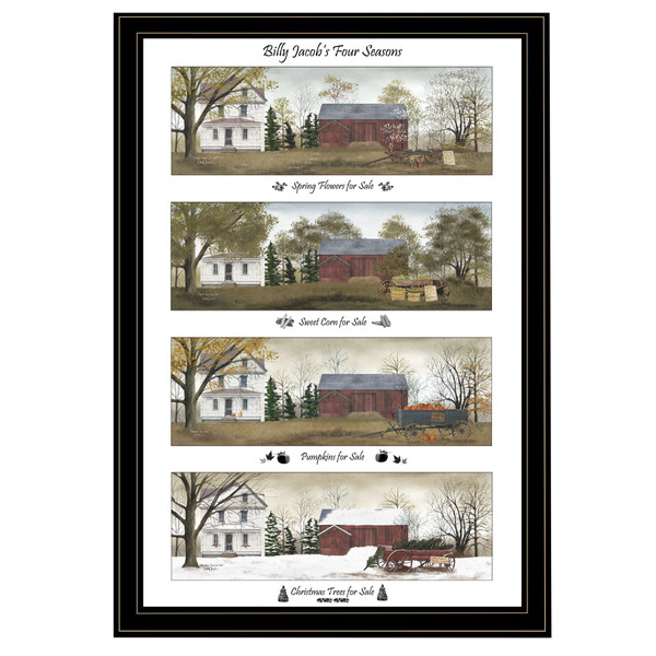 Four Seasons 1 Black Framed Print Wall Art (406947)