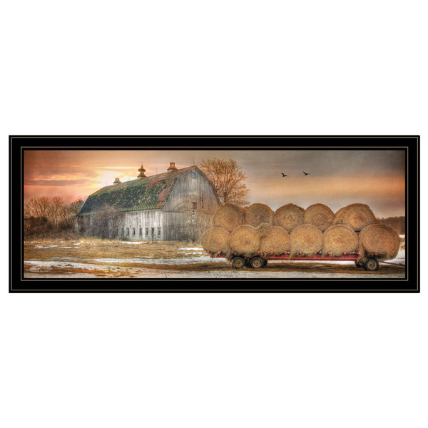 Sunset On The Farm 2 Black Framed Print Wall Art (407434)