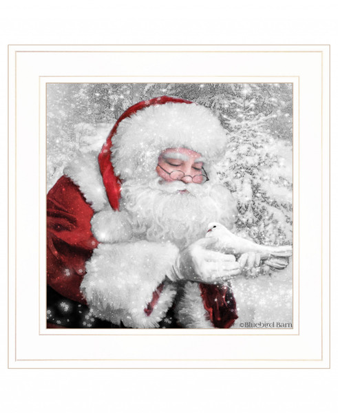 Santas Little Friends 3 White Framed Print Wall Art (407551)