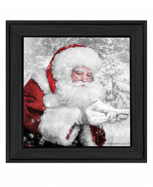 Santas Little Friends 4 Black Framed Print Wall Art (407552)