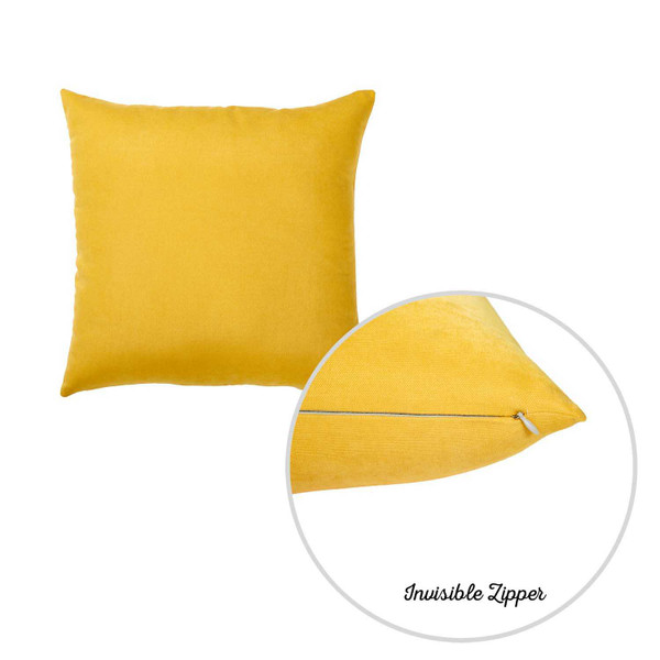 20"X20" Yellow Honey Decorative Throw Pillow Cover (2 Pcs In Set) (355559)