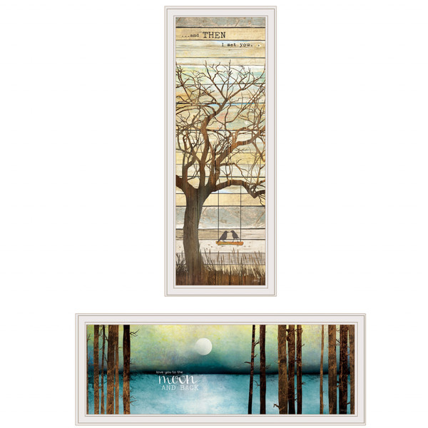 Set Of Two I Met You Or Living Your Dreams 2 White Framed Print Wall Art (415802)