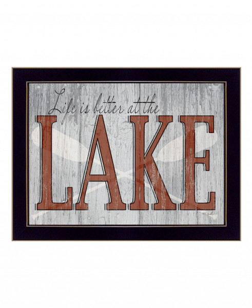 Life Is Better At The Lake 3 Black Framed Print Wall Art (416170)