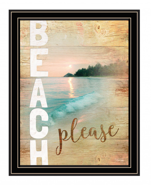 Beach Please 2 Black Framed Print Wall Art (416223)