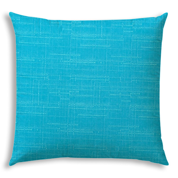 20" X 20" Turquoise And Aqua Blue Zippered Polyester Solid Color Throw Pillow Cover (472605)