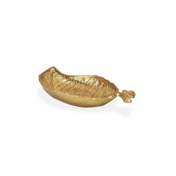 8" Gold Leaf Metal Handmade Tray (483167)