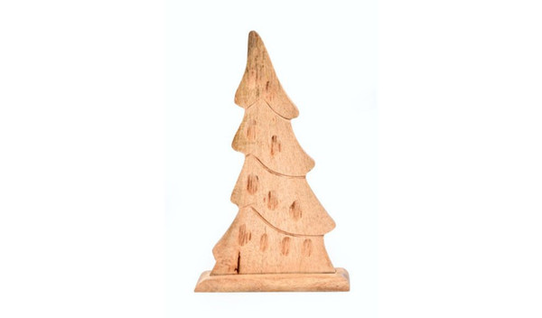 10" Rustic Natural Brown Wood Christmas Tree Sculpture (489067)