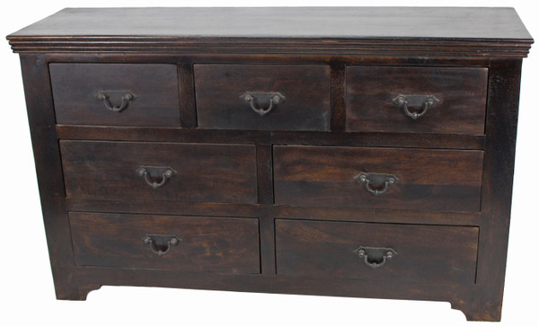 60" Brown Solid Wood Seven Drawer Triple Dresser (489217)