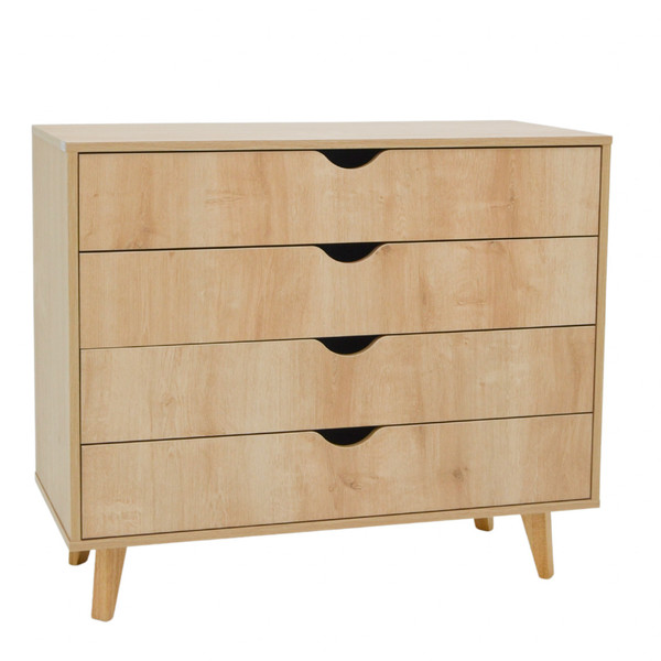 35" Natural Solid Wood Four Drawer Standard Dresser (489232)
