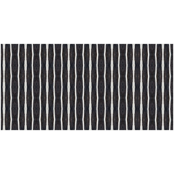 2' X 4' Black And White Modern Stripe Printed Vinyl Area Rug With Uv Protection (489517)