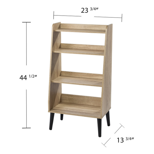 45" Natural Brown Manufactured Wood Four Tier Etagere Bookcase (490167)