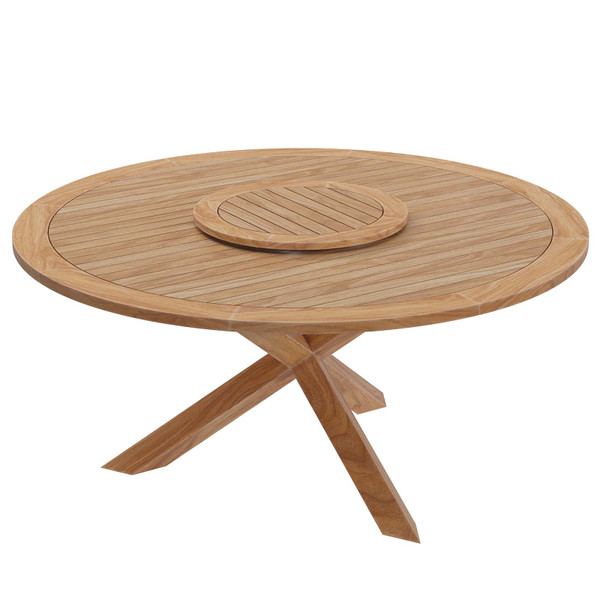 Wellspring 63" Outdoor Patio Teak Wood Dining Table - Natural EEI-5745-NAT