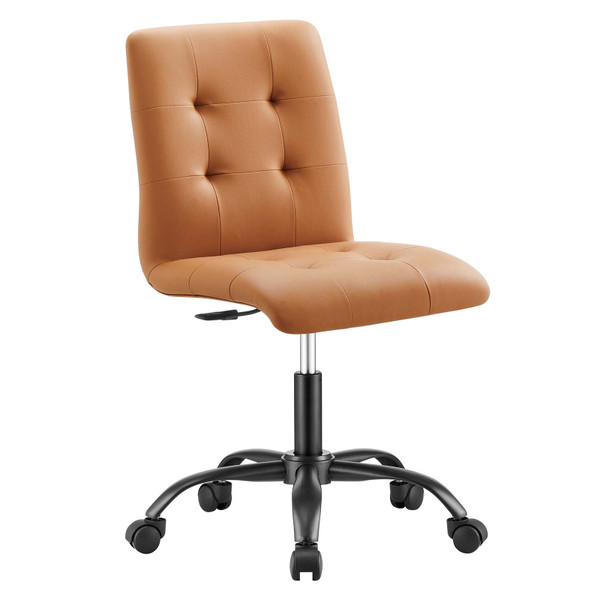 Prim Armless Vegan Leather Office Chair - Black Tan EEI-4975-BLK-TAN