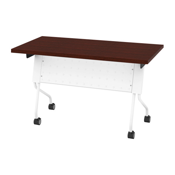 4' White Frame With Mahogany Top Table - White (84224WM)