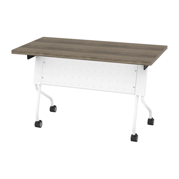 4' White Frame With Urban Walnut Top Table - White (84224WU)