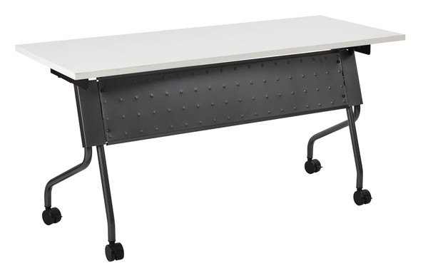 5' Titanium Frame With White Top Table - White (84225TW)