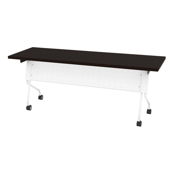 6' White Frame With Espresso Top Table - White (84226WE)