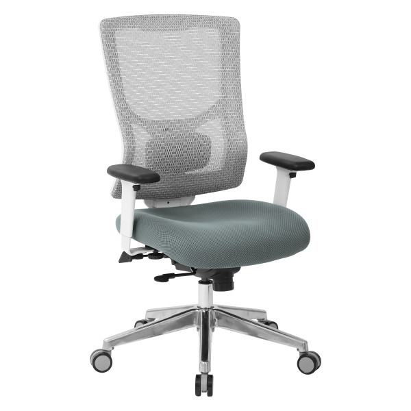 Progrid White Mesh Mid Back Chair - White/Grey (95672-2M)