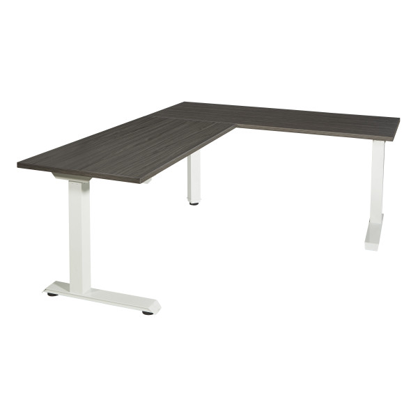 Ascend Ii 3 Stage 60" X 72" Electric Height Adjustable L-Shape Table - Slate Grey/White (A336072WHS)
